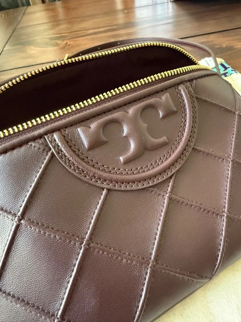 Tory Burch Fleming Nappa Leather Bag in Albarossa (Rich Burgundy)